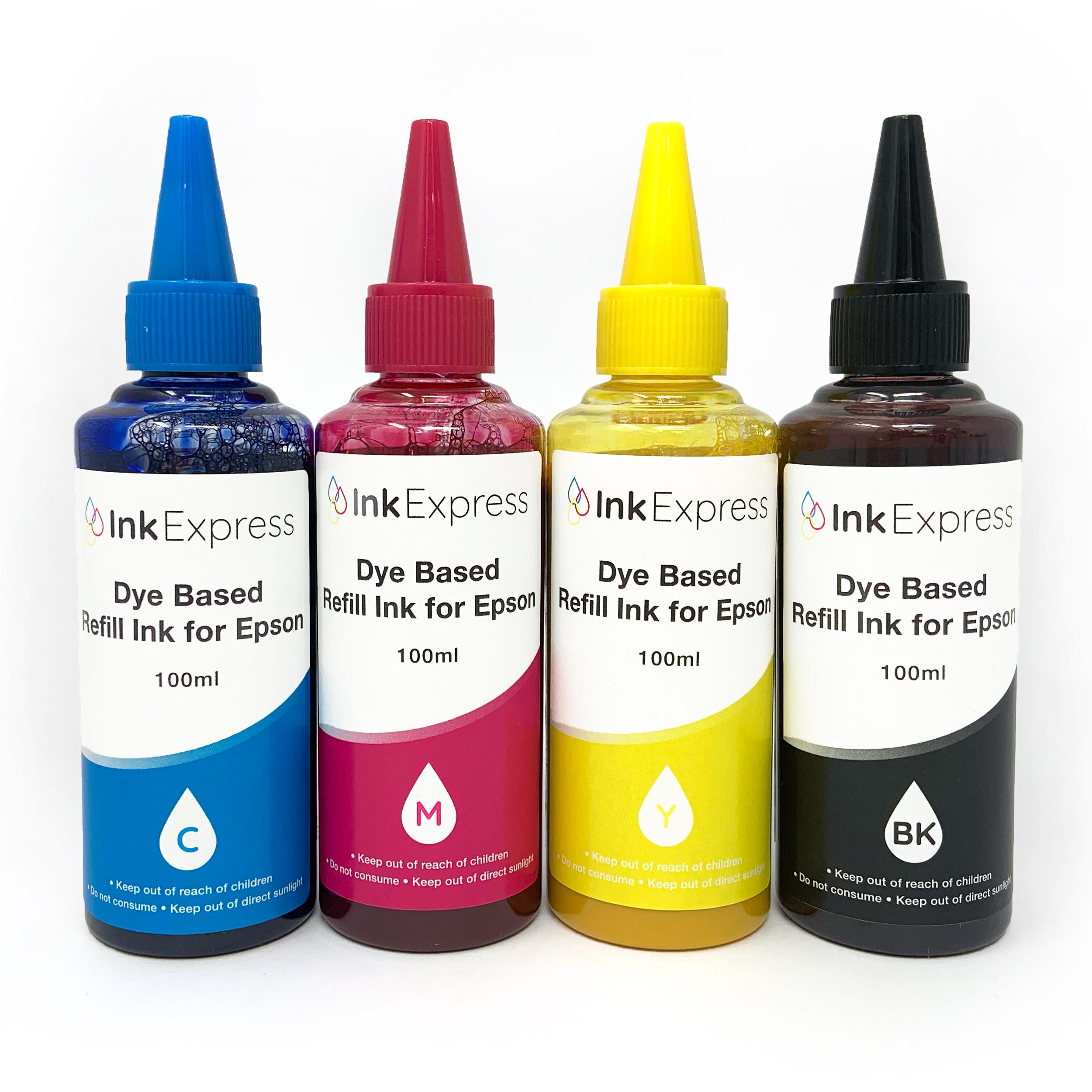 Bulk Refill CMYK CL Dye Based Ink for use with EPSON