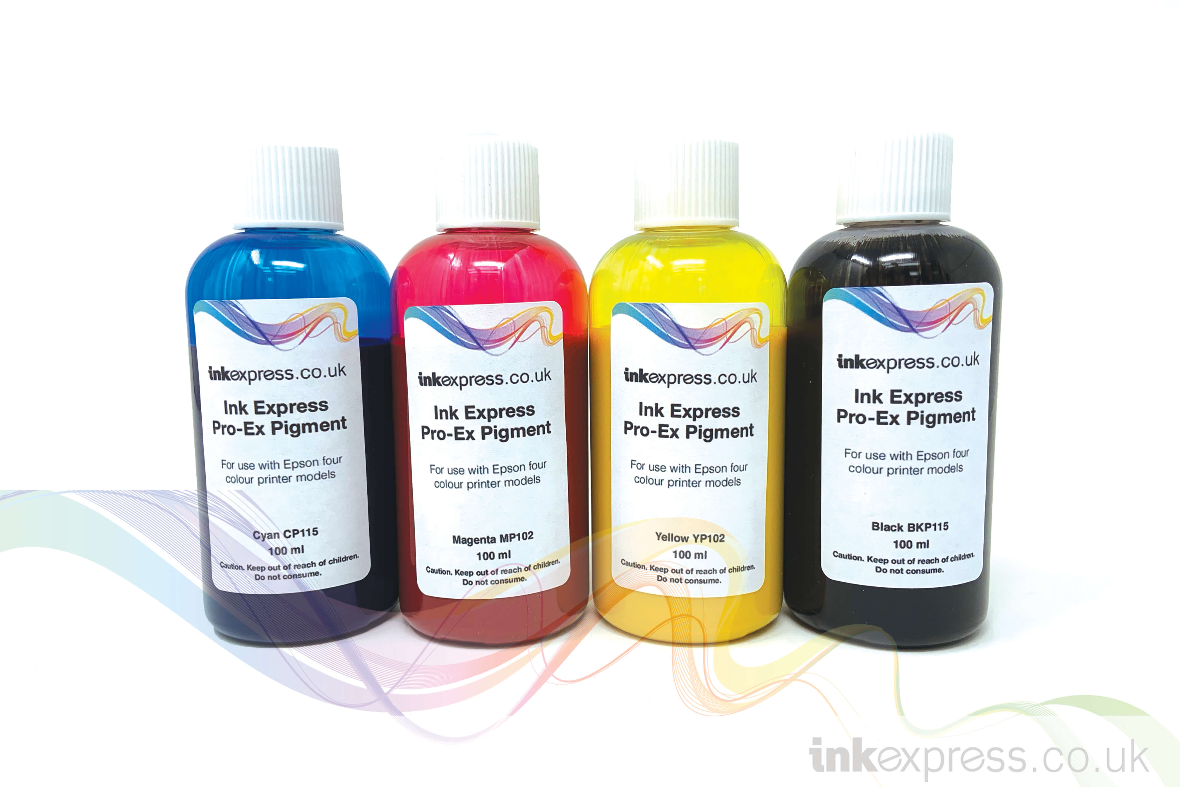 Bulk Refill CMYK Pigment Based 100ml Ink Set for use with EPSON Ink