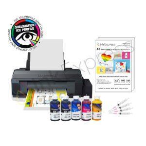 Epson EcoTank ET-14000 A3 Sublimation Printer Package including a 5 colour set of Inktec Sublinova dye sublimation ink, sublimation paper and a custom ICC profile.