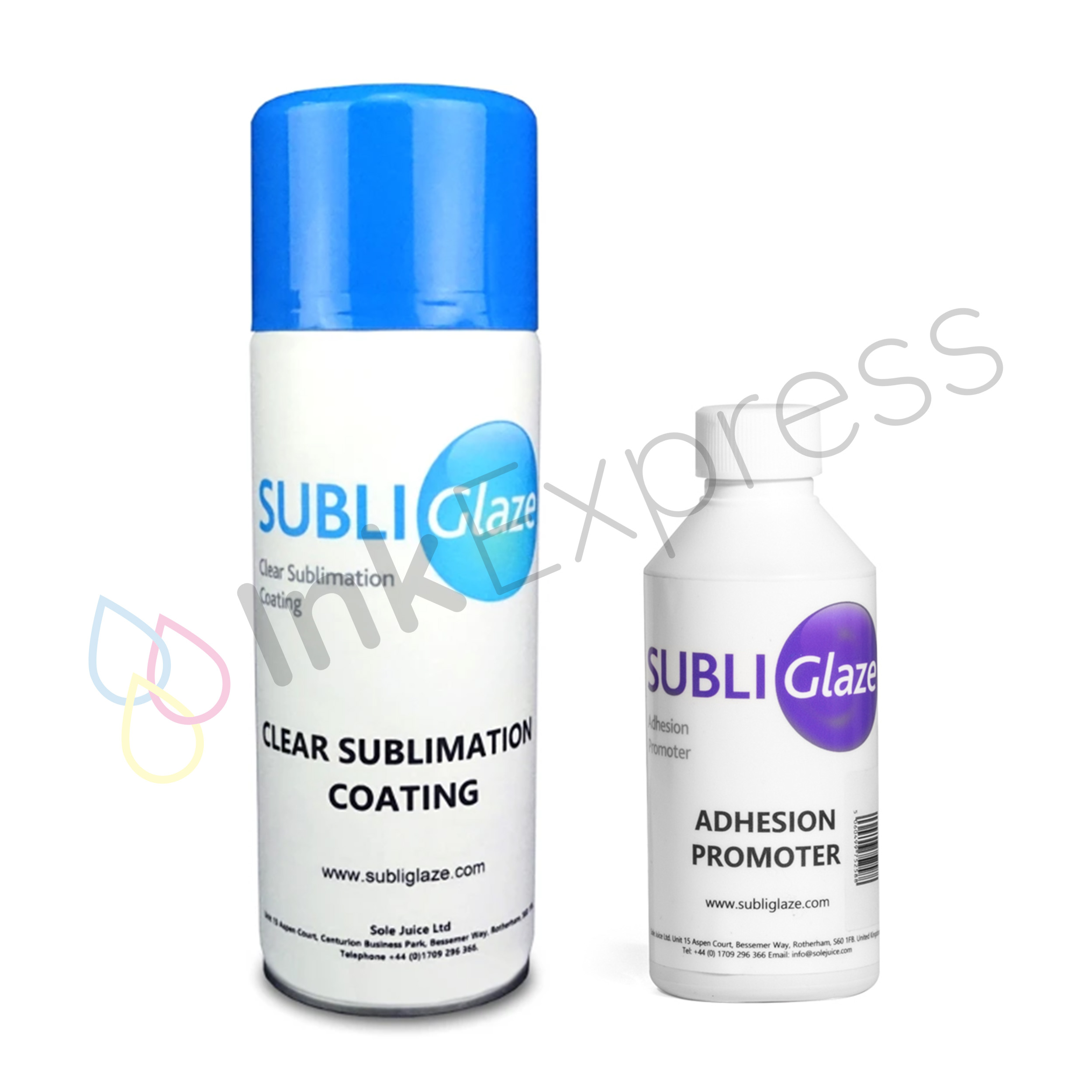 Subli Glaze Sublimation Coating Spray Twin Pack - Clear & Adhesion Promoter  400ml / 250ml