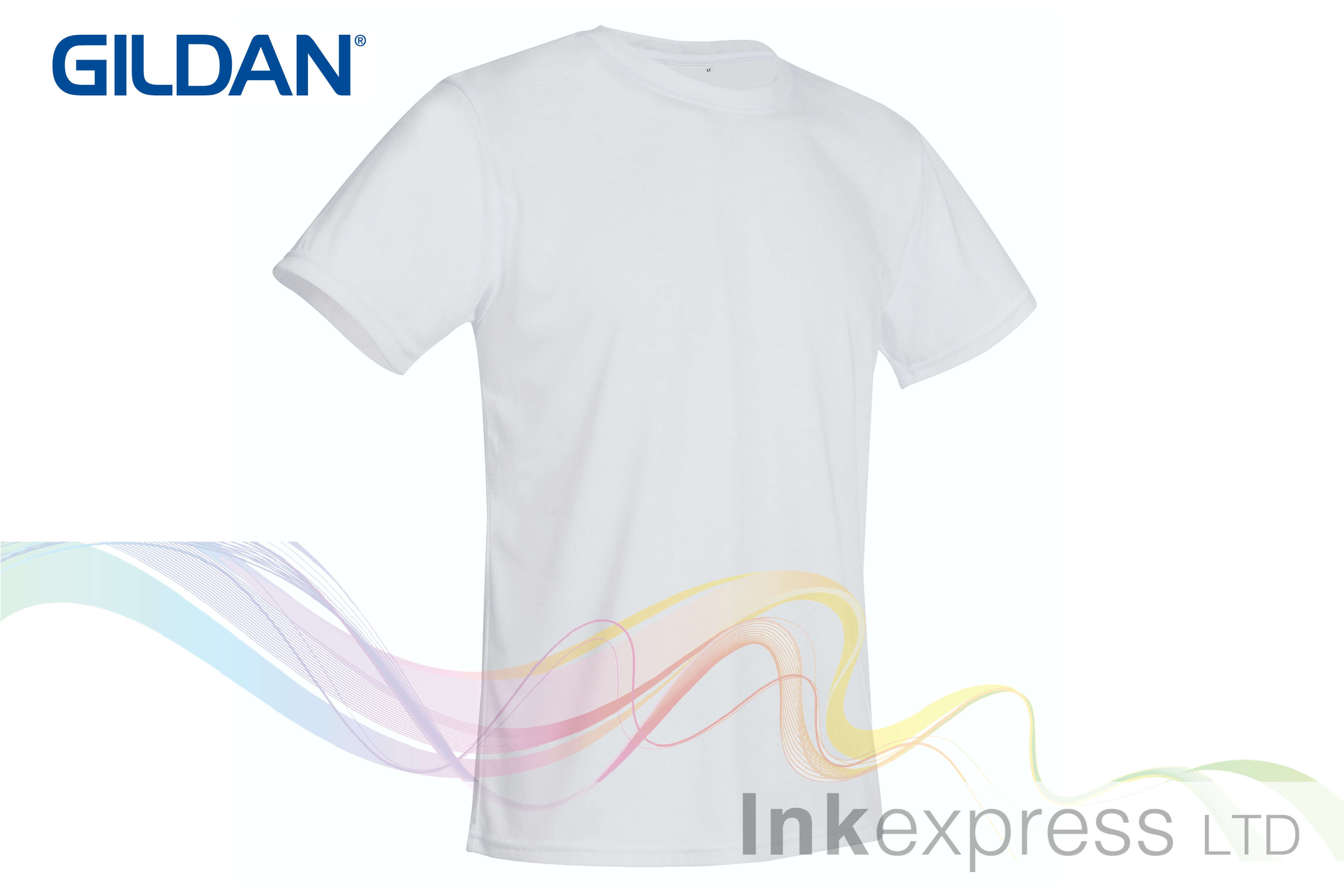Gildan 100% Polyester Mens White Sublimation T-Shirt