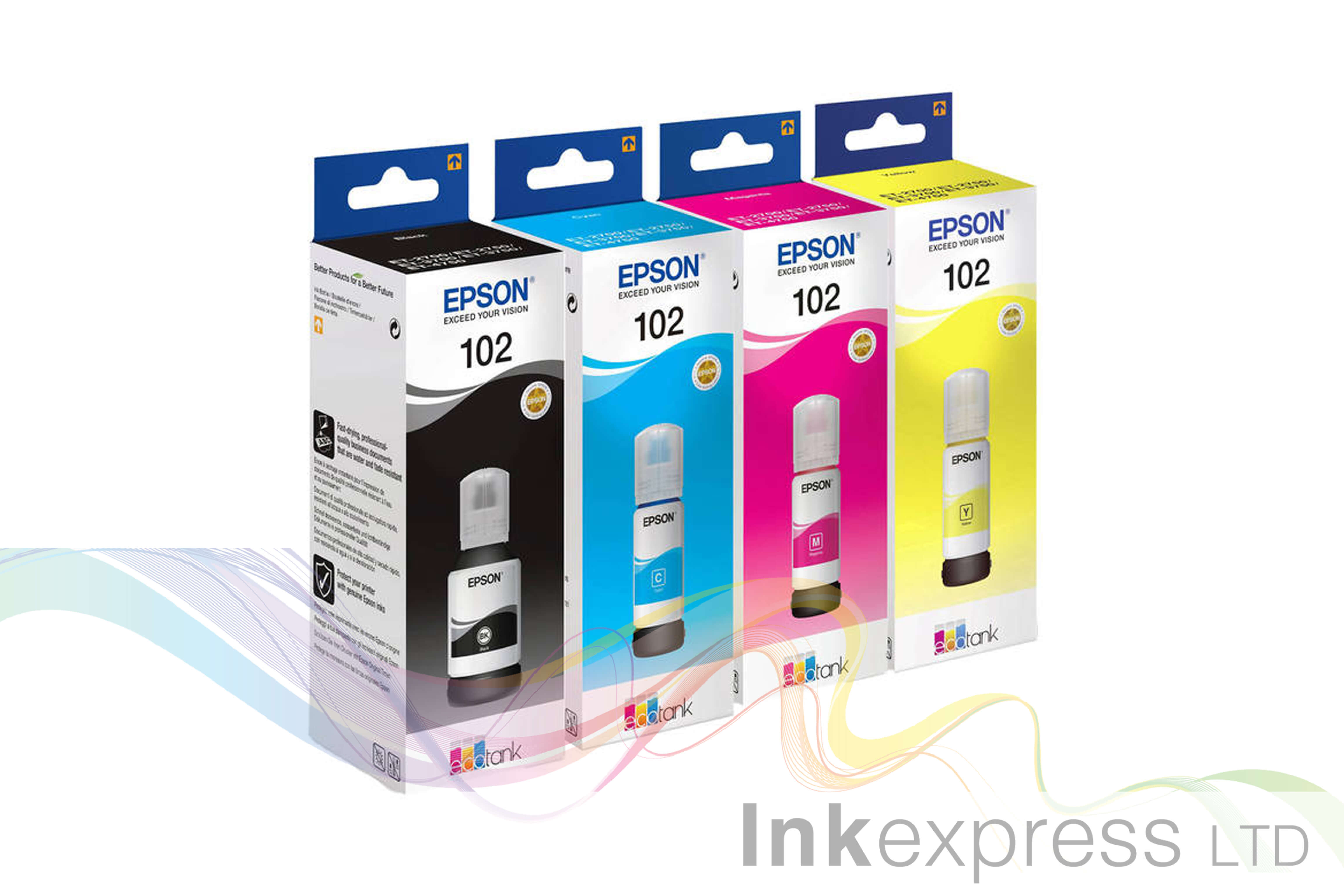 Epson Original 102 Ink Bottle Set For EcoTank Printers – Genuine Epson Ink  | Ink Express