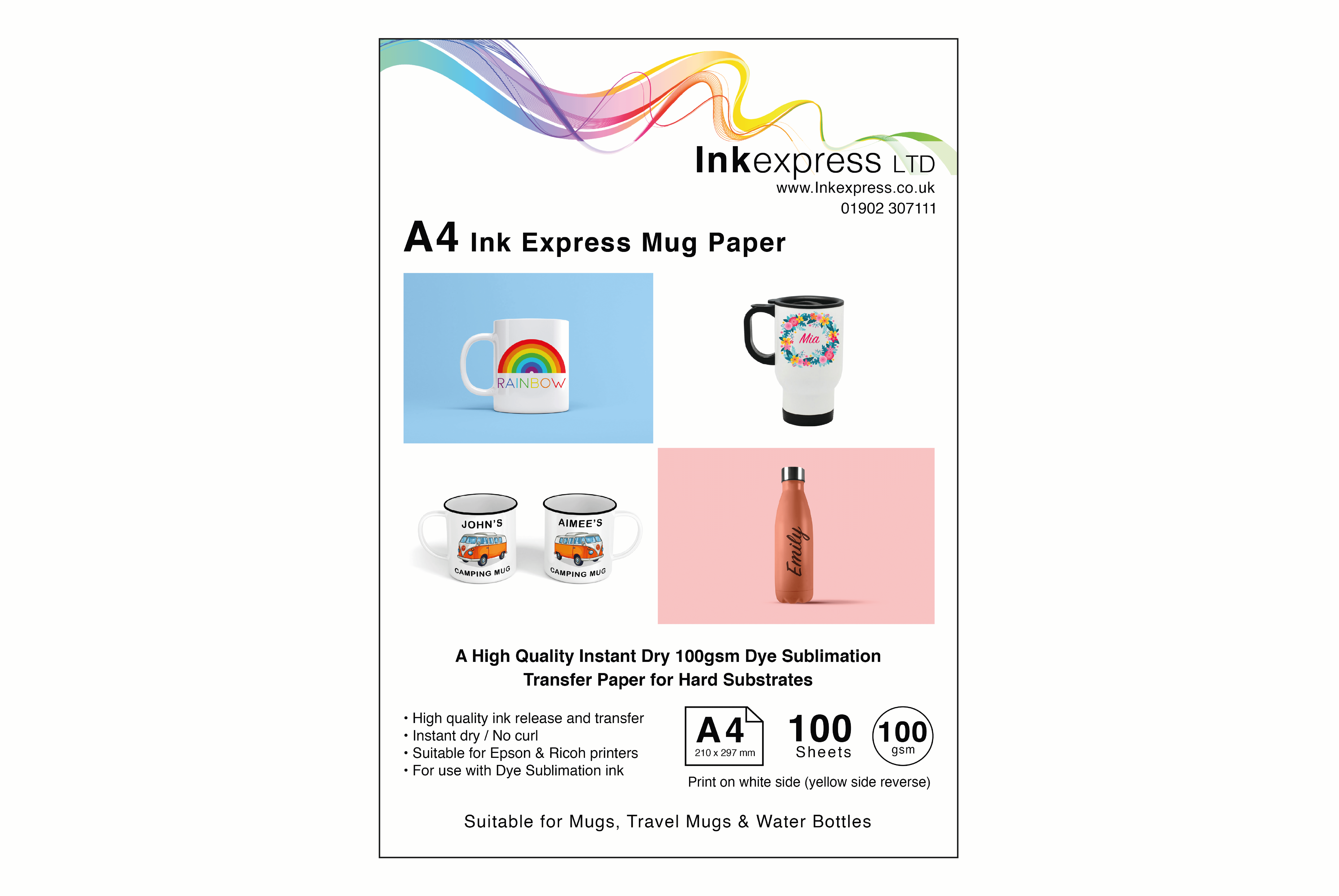 Ink Express 100gsm A4 Mug Sublimation 