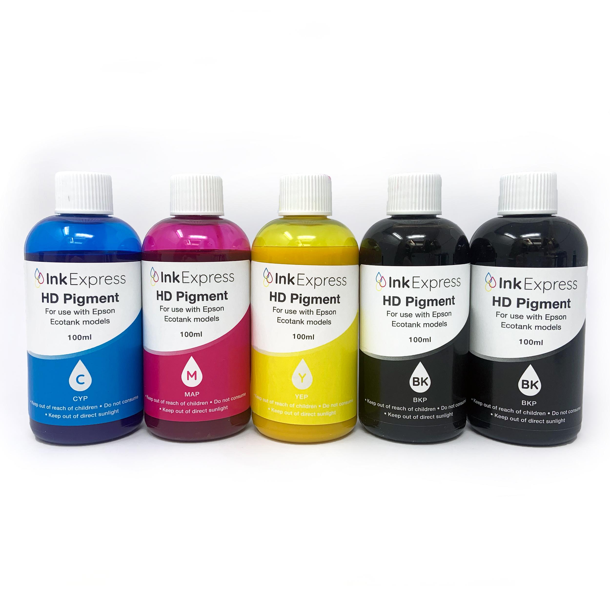 Bulk Refill Ink Set Ink Express 100ml HD Pigment Ink for Epson Ecotank 5 Set