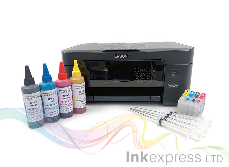 Refillable Printer Package: Epson Home + Refillable Cartridges + 4 x 100ml Ink | Ink Express