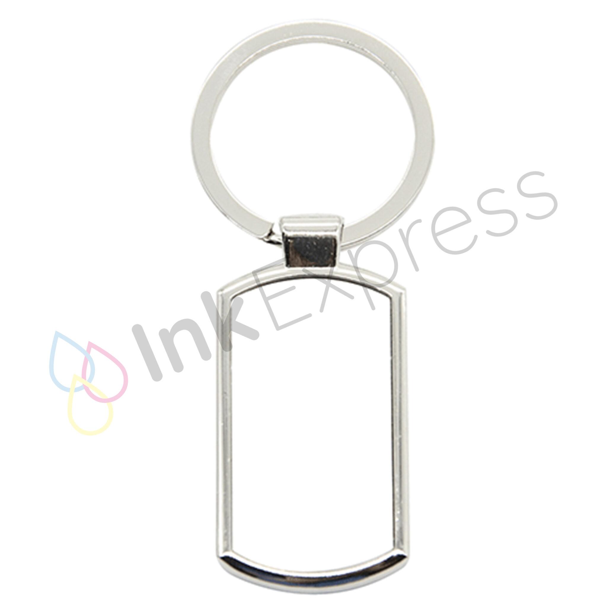 Curved Rectangular Metal Keyring | Ink Express