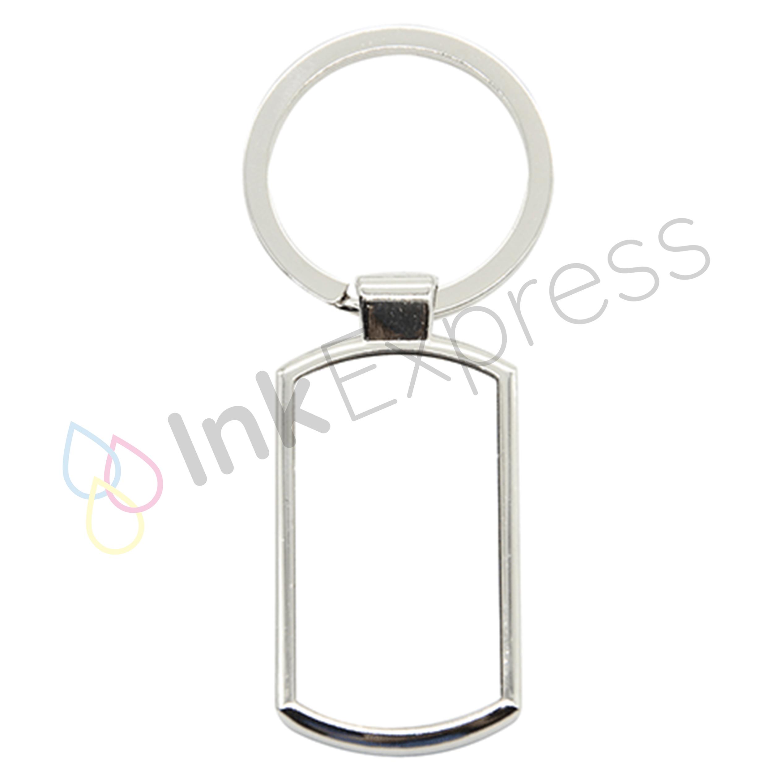 Curved Rectangular Metal Keyring