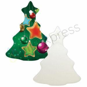 Sublimation ceramic hanging Christmas tree decoration, perfect for customising with unique designs. This versatile piece is part of our Christmas sublimation blanks collection and serves as an ideal ceramic sublimation ornament for creating personalised Christmas decorations and memorable gifts.