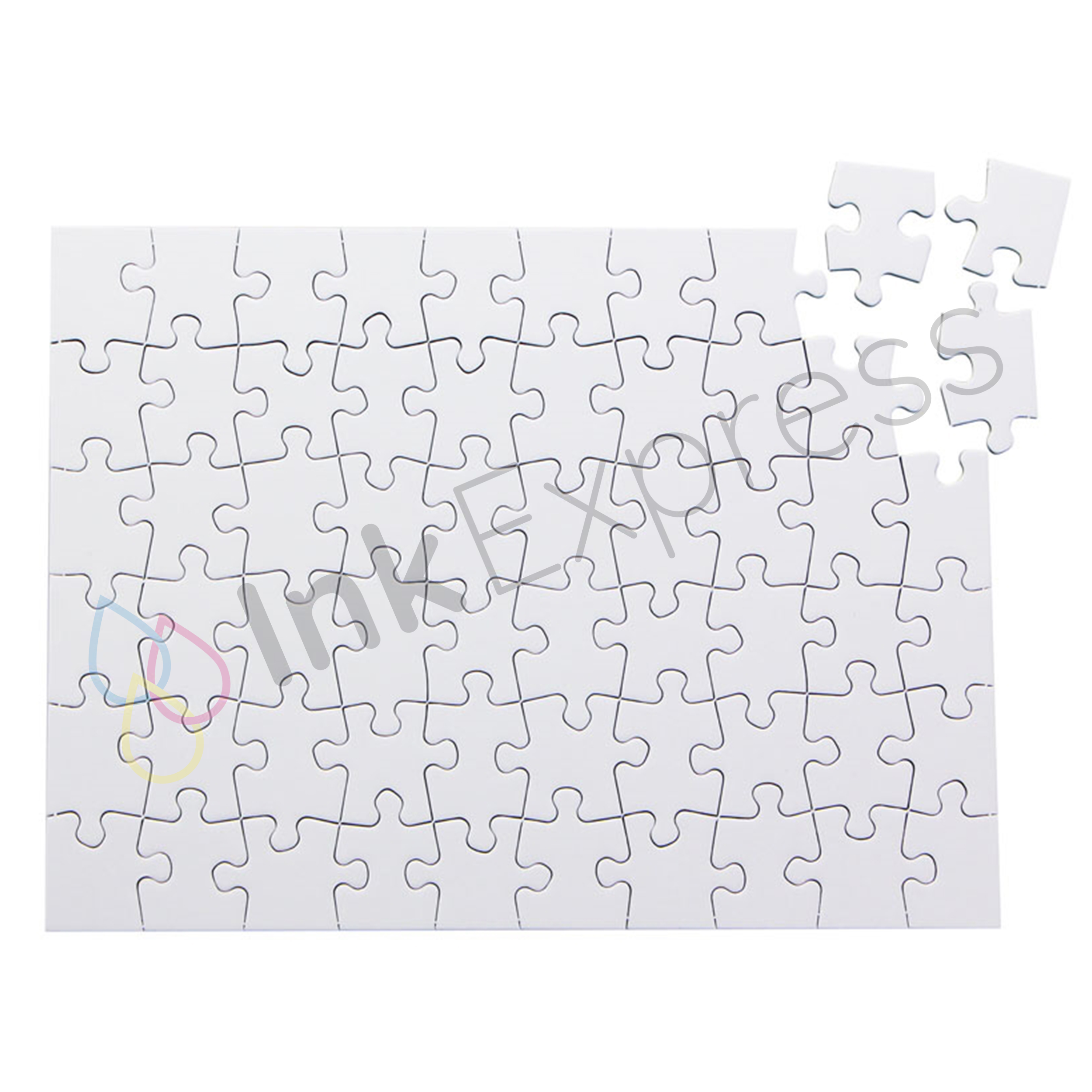 Puzzle de madeira branco para sublimação 60 peças 25x36cm