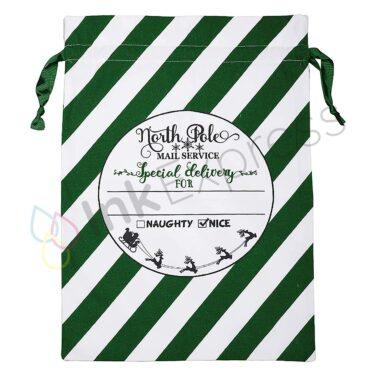 100% polyester large linen striped sublimation Christmas sacks, part of our sublimation Christmas blanks collection. Perfect for custom festive designs and holiday gifts, these durable sublimation Christmas sacks are ideal for creating personalised seasonal gifts.