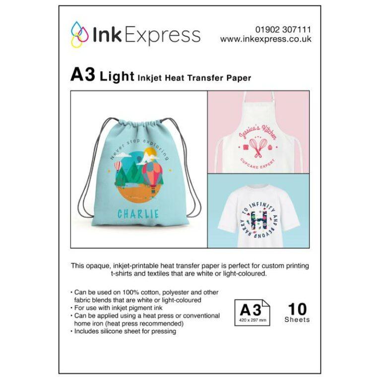 Heat Transfer Paper Ink Types Ink Express A3 Light Inkjet Heat Transfer Paper | Ink Express