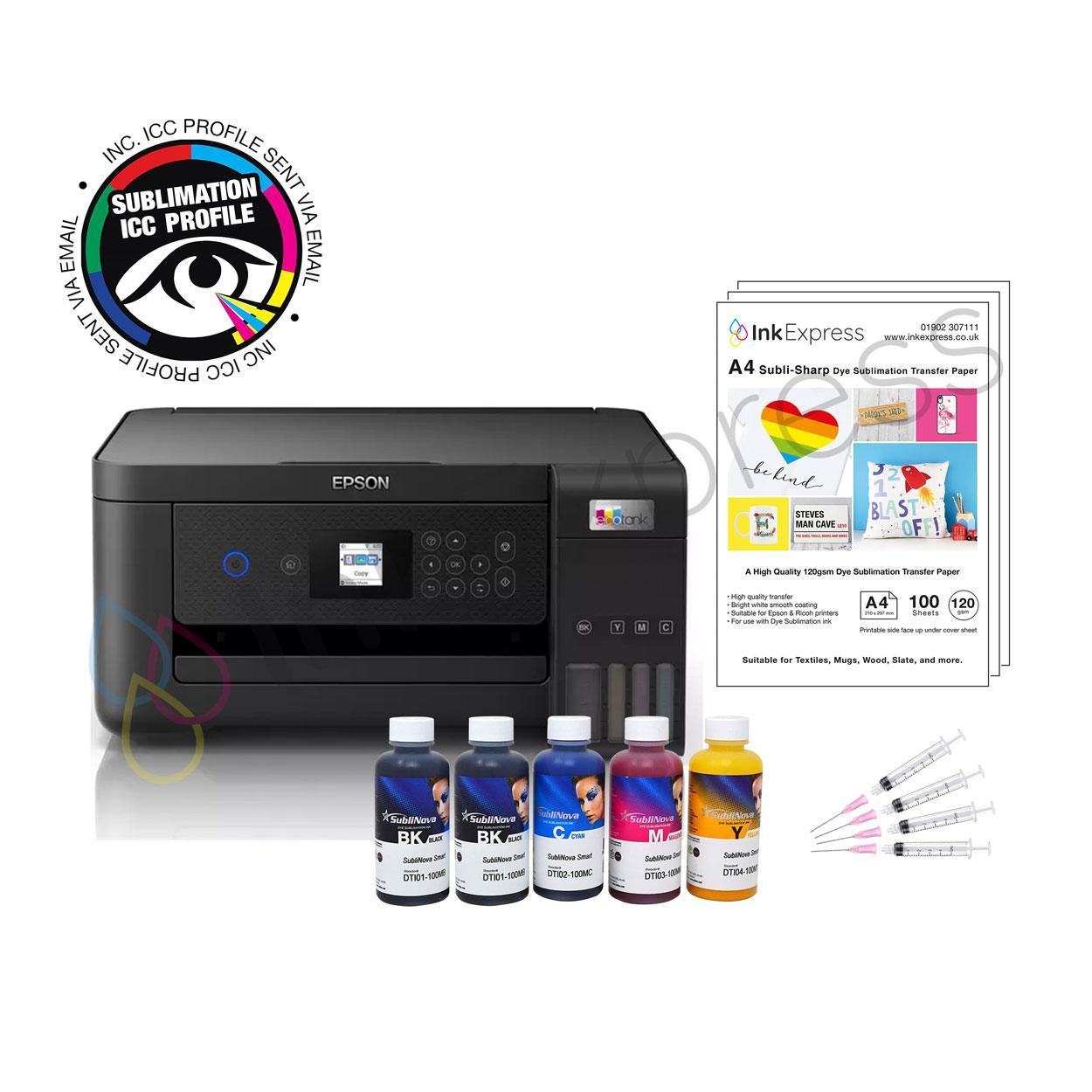 Kit de démarrage sublimation A4 Ecotank Epson ET-2856 sans Sublisplash  driver - PrintFabrik Matériel et Articles pour la sublimation