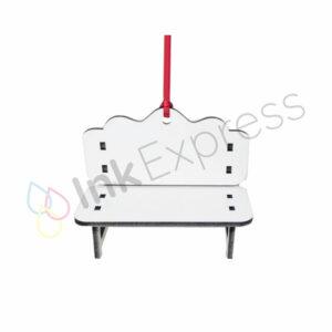 Sublimation hanging bench memorial ornament, designed for creating personalised keepsakes. This touching decoration is part of our Christmas sublimation blanks collection, making it ideal for commemorating special memories during Christmas.