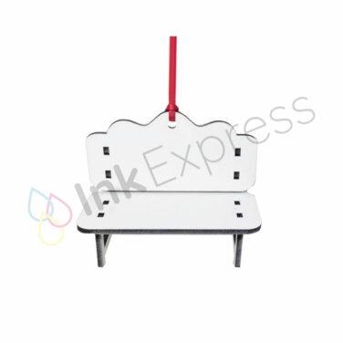 Sublimation hanging bench memorial ornament, designed for creating personalised keepsakes. This touching decoration is part of our Christmas sublimation blanks collection, making it ideal for commemorating special memories during Christmas.