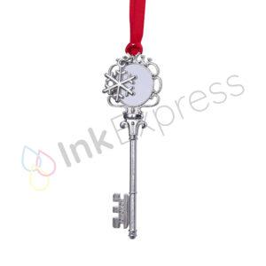 Charming Christmas key decoration designed for sublimation printing, perfect for personalised holiday gifts. This festive item is part of our Christmas sublimation blanks collection, allowing you to create unique and memorable decorations for your home or as gifts.