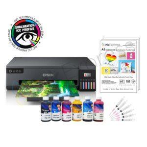 Epson ET-18100 A3 Sublimation Printer Package including a 6 colour set of Inktec Sublinova dye sublimation ink, sublimation paper and a custom ICC profile.