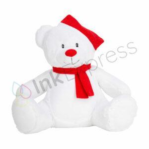 Sublimation Mumbles Zippie Christmas Bear plush toy, perfect for creating personalised Christmas gifts. This charming decoration is part of our Christmas sublimation blanks collection, ideal for adding a festive touch to your Christmas celebrations and making memorable keepsakes.