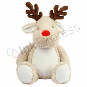 Sublimation Mumbles Zippie Reindeer plush toy, perfect for creating personalised Christmas gifts. This charming decoration is part of our Christmas sublimation blanks collection, ideal for adding a festive touch to your Christmas celebrations and making memorable keepsakes.