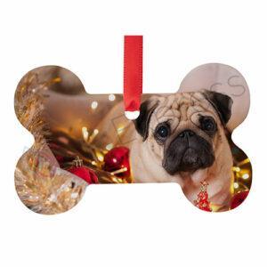 Sublimation acrylic hanging bone decoration, perfect for creating personalised Christmas ornaments. This versatile decoration is part of our Christmas sublimation blanks collection, ideal for adding a festive touch to your home decor and showcasing your creativity with sublimation acrylic decorations.
