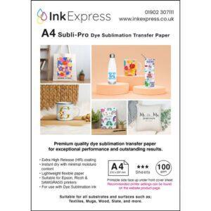 A4 Sublimation Paper, high release (HR) for professional results.