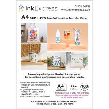 A4 Sublimation Paper, high release (HR) for professional results.